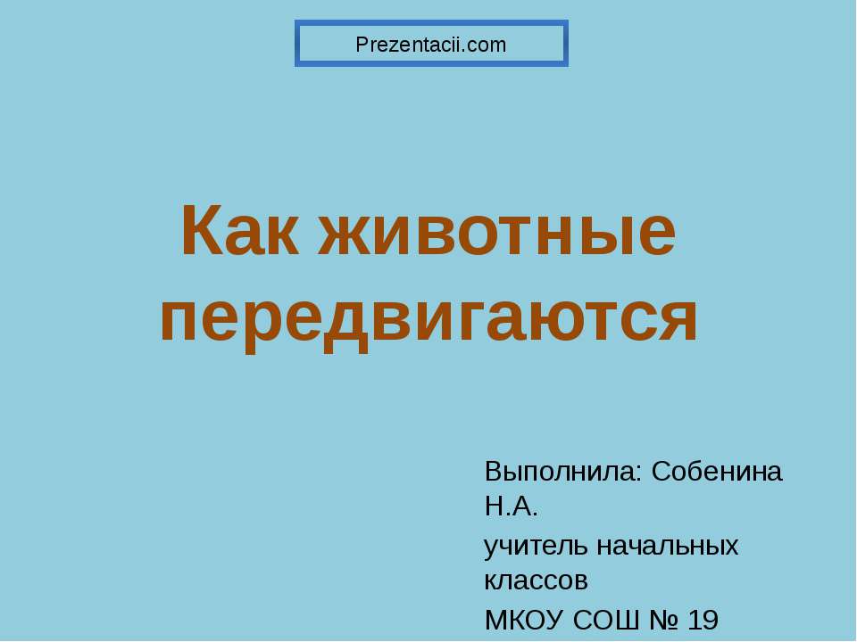 Как животные передвигаются Учебники, Презентации и Подготовка к Экзаменам для Школьников на Klass-Uchebnik.com