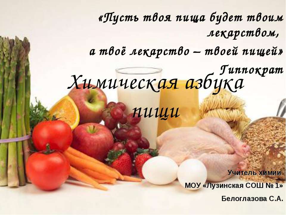 Химическая азбука пищи Учебники, Презентации и Подготовка к Экзаменам для Школьников на Klass-Uchebnik.com