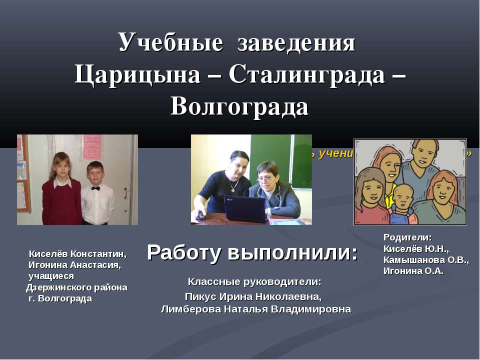 Царицына – Сталинграда – Волгограда Учебники, Презентации и Подготовка к Экзаменам для Школьников на Klass-Uchebnik.com