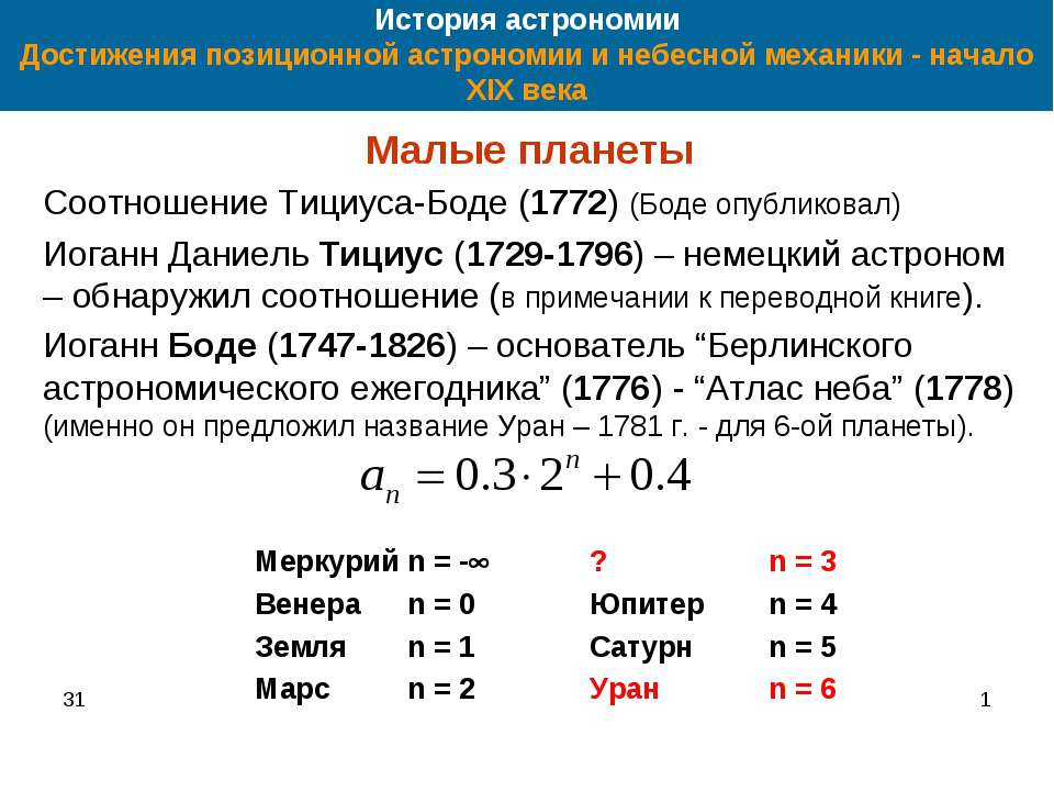 Достижения позиционной астрономии и небесной механики - начало XIX века Учебники, Презентации и Подготовка к Экзаменам для Школьников на Klass-Uchebnik.com