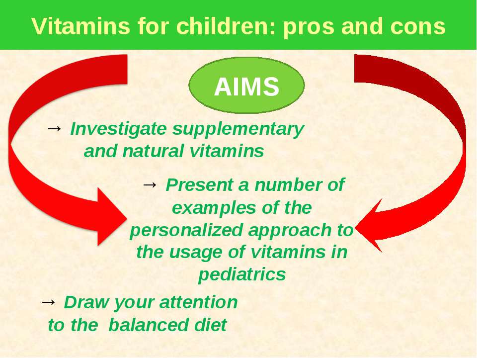 Vitamins for children: pros and cons Учебники, Презентации и Подготовка к Экзаменам для Школьников на Klass-Uchebnik.com