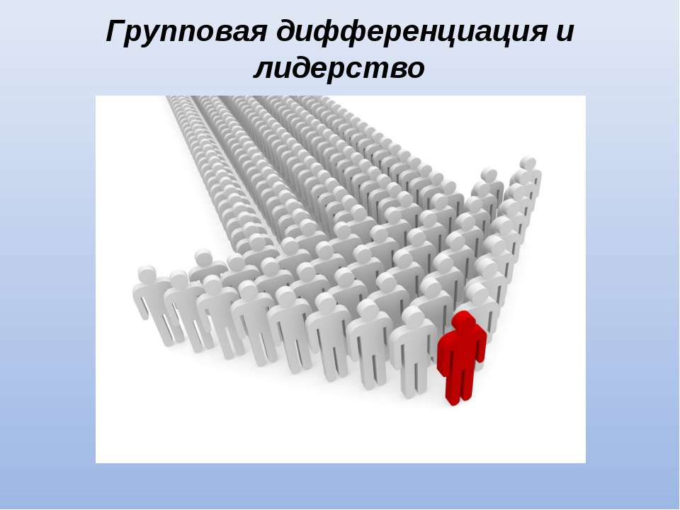 Групповая дифференциация и лидерство - Учебники, Презентации и Подготовка к Экзаменам для Школьников на Klass-Uchebnik.com