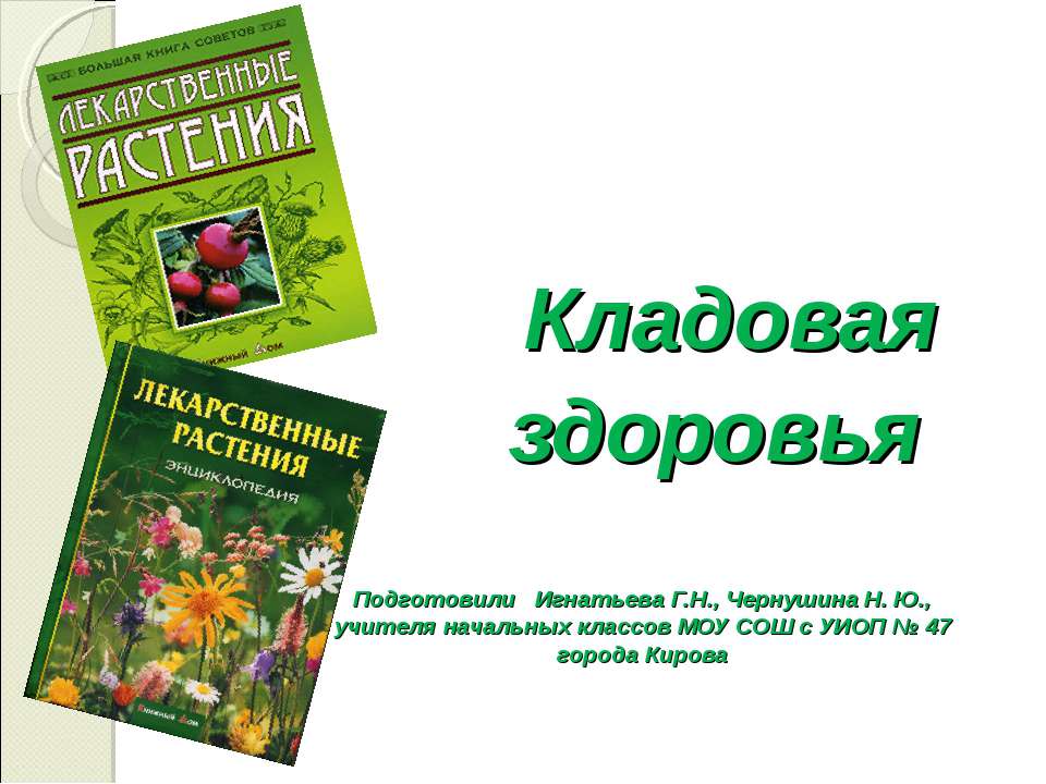 Кладовая здоровья - Учебники, Презентации и Подготовка к Экзаменам для Школьников на Klass-Uchebnik.com
