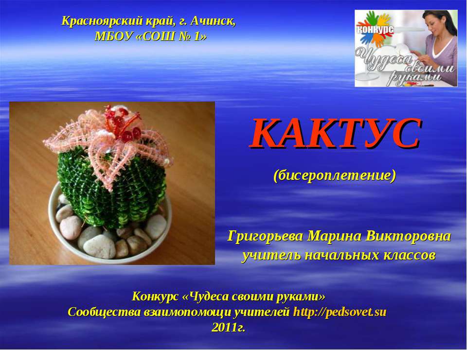 Кактус (бисероплетение) Учебники, Презентации и Подготовка к Экзаменам для Школьников на Klass-Uchebnik.com