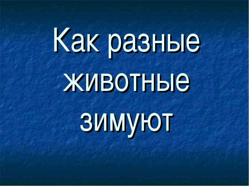 Как разные животные зимуют - Учебники, Презентации и Подготовка к Экзаменам для Школьников на Klass-Uchebnik.com