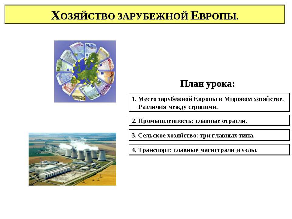 Хозяйство зарубежной европы - Учебники, Презентации и Подготовка к Экзаменам для Школьников на Klass-Uchebnik.com