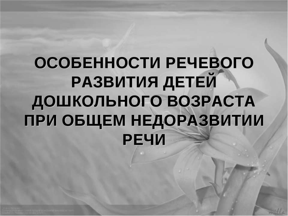 Особенности речевого развития детей дошкольного возраста при общем недоразвитии речи - Учебники, Презентации и Подготовка к Экзаменам для Школьников на Klass-Uchebnik.com