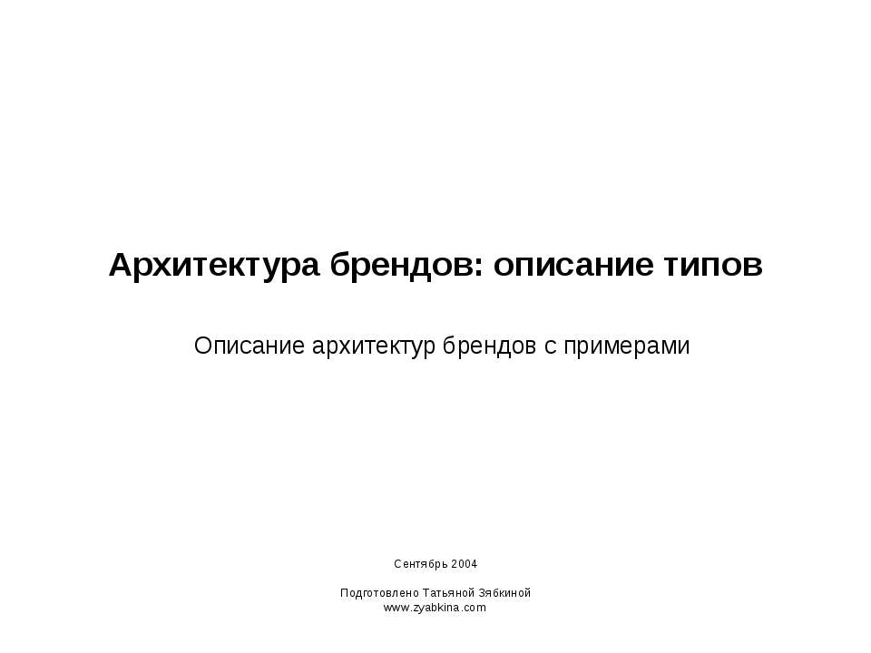 Архитектура брендов: описание типов. Описание архитектур брендов с примерами Учебники, Презентации и Подготовка к Экзаменам для Школьников на Klass-Uchebnik.com