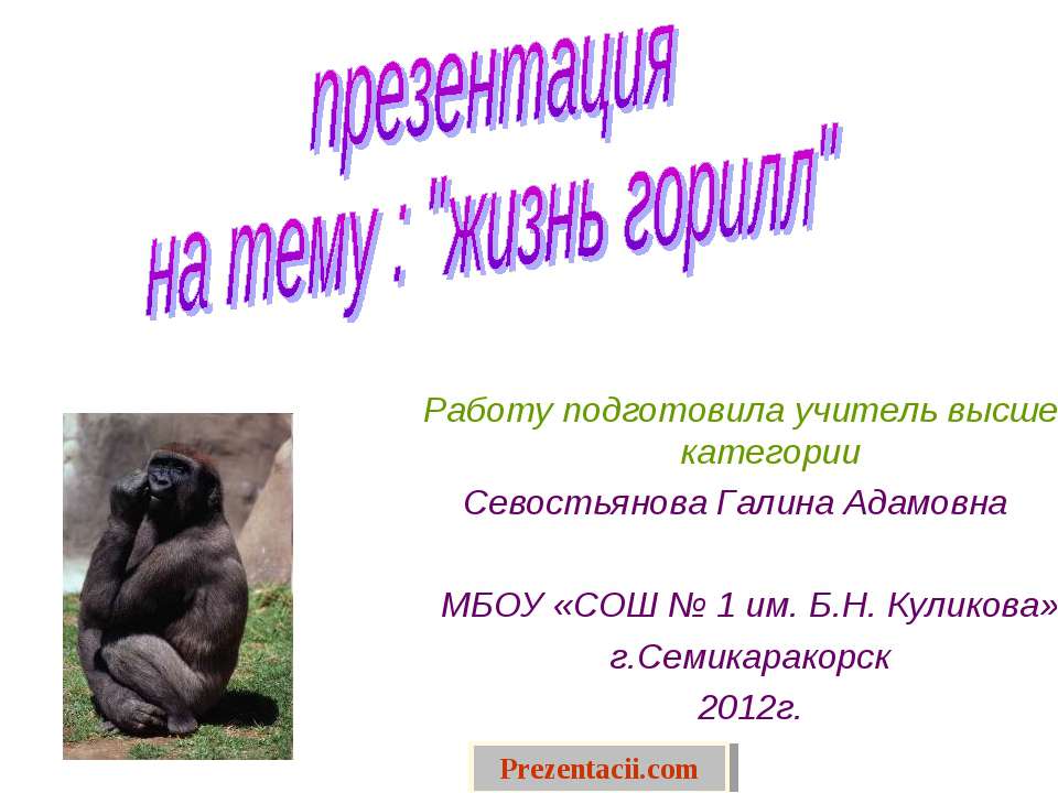 Жизнь горилл - Учебники, Презентации и Подготовка к Экзаменам для Школьников на Klass-Uchebnik.com