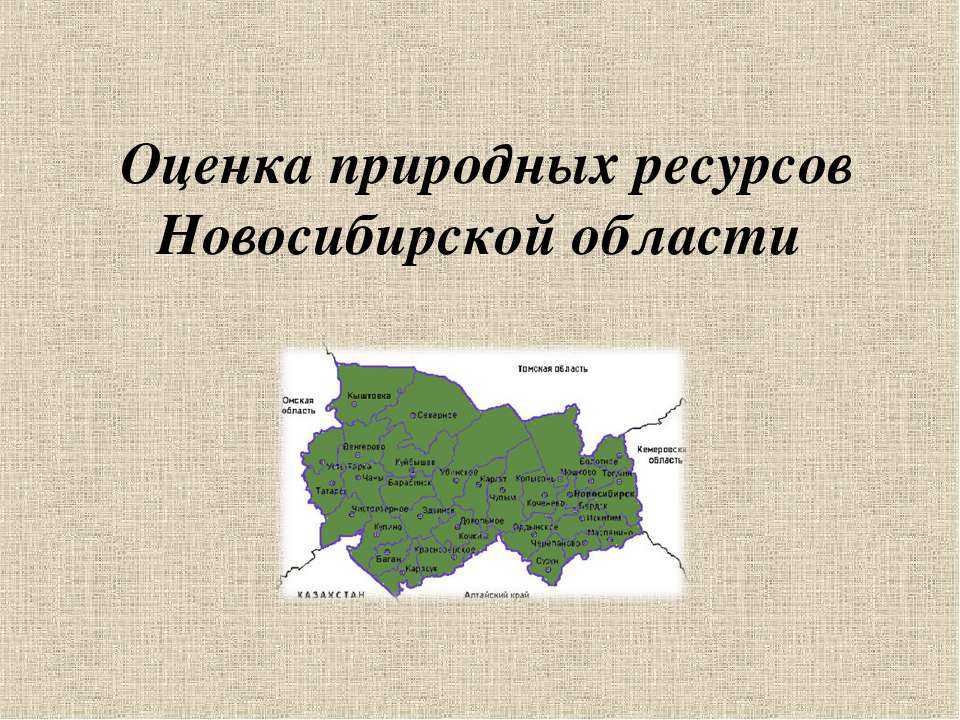 Оценка природных ресурсов Новосибирской области - Учебники, Презентации и Подготовка к Экзаменам для Школьников на Klass-Uchebnik.com