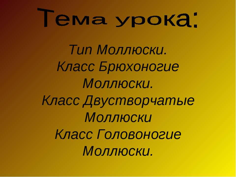 Тип Моллюски. Класс Брюхоногие Моллюски. Класс Двустворчатые Моллюски ласс Головоногие Моллюски - Учебники, Презентации и Подготовка к Экзаменам для Школьников на Klass-Uchebnik.com