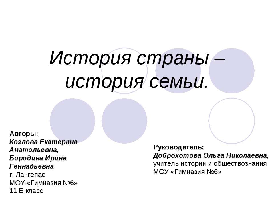 История страны – история семьи - Учебники, Презентации и Подготовка к Экзаменам для Школьников на Klass-Uchebnik.com