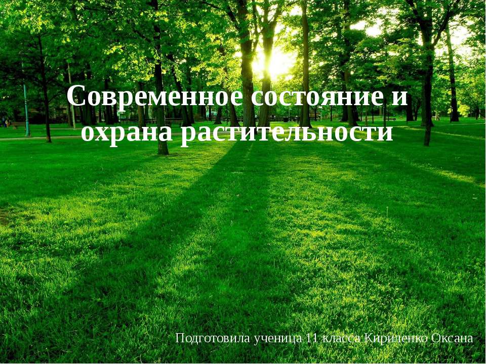 Современное состояние и охрана растительности - Учебники, Презентации и Подготовка к Экзаменам для Школьников на Klass-Uchebnik.com