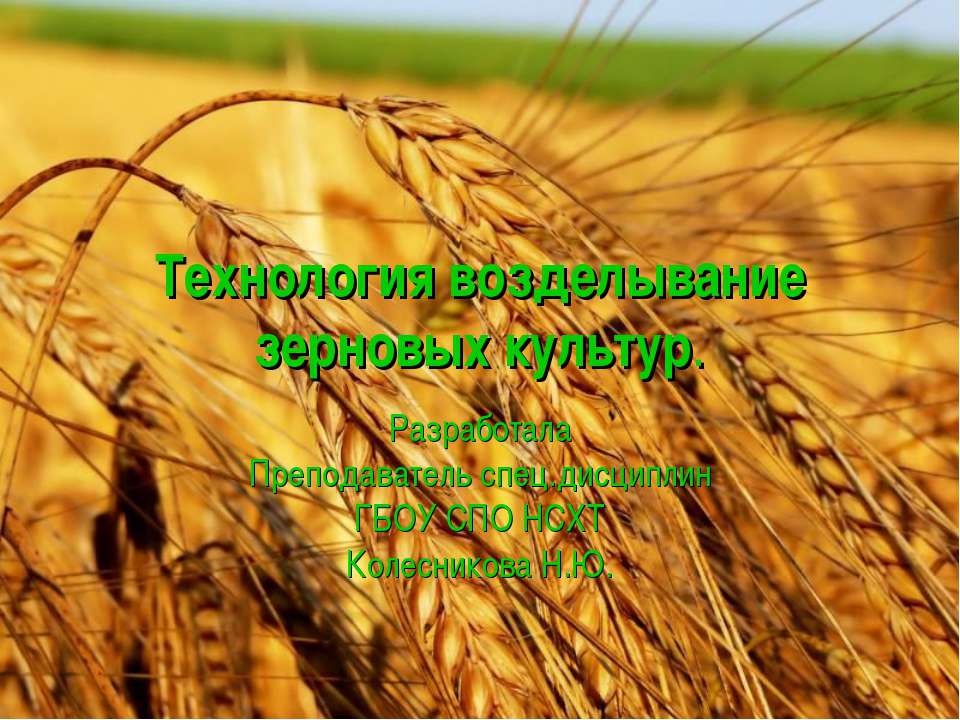 Технология возделывание зерновых культур Учебники, Презентации и Подготовка к Экзаменам для Школьников на Klass-Uchebnik.com