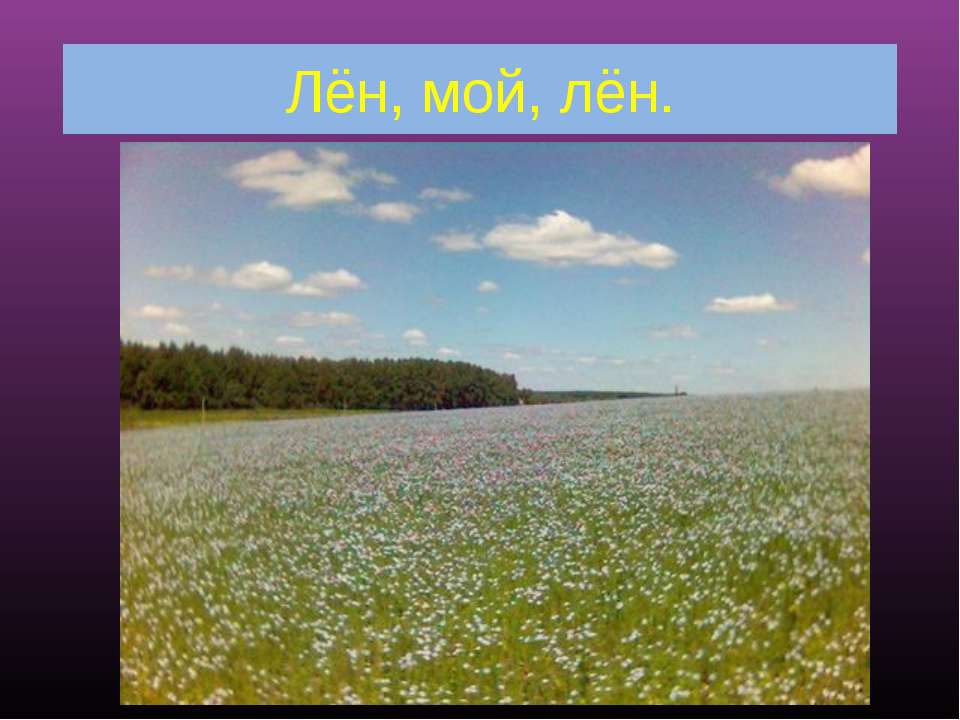 Лён, мой, лён Учебники, Презентации и Подготовка к Экзаменам для Школьников на Klass-Uchebnik.com