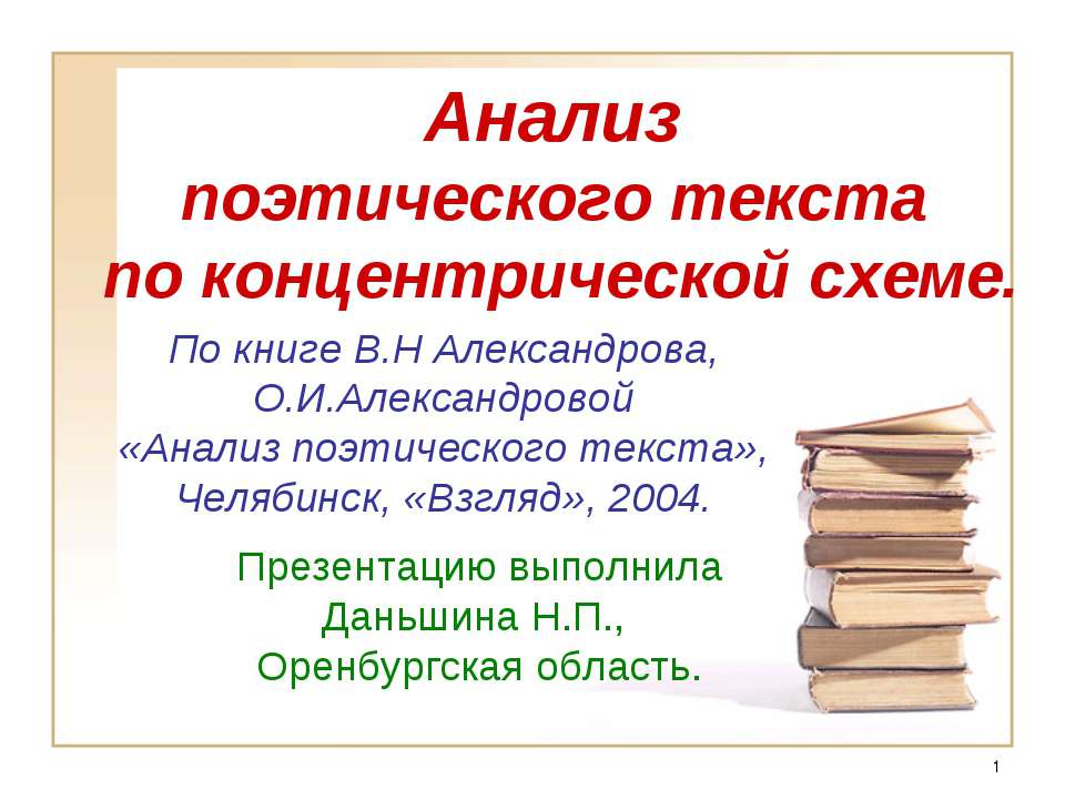 Анализ поэтического текста по концентрической схеме Учебники, Презентации и Подготовка к Экзаменам для Школьников на Klass-Uchebnik.com