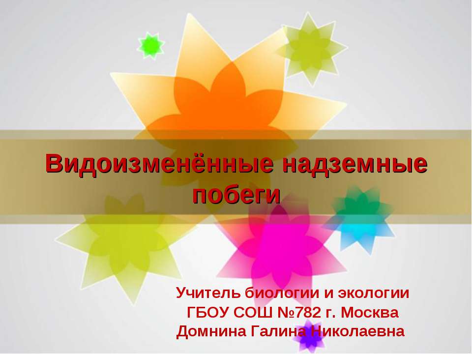 Видоизменённые надземные побеги Учебники, Презентации и Подготовка к Экзаменам для Школьников на Klass-Uchebnik.com