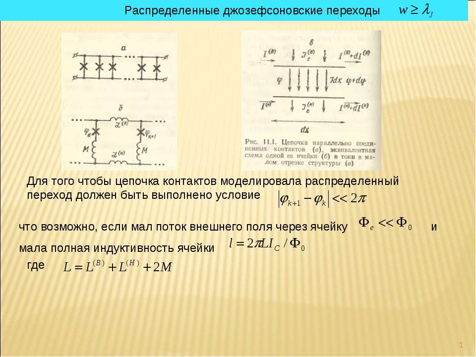 Распределенные джозефсоновские переходы Учебники, Презентации и Подготовка к Экзаменам для Школьников на Klass-Uchebnik.com