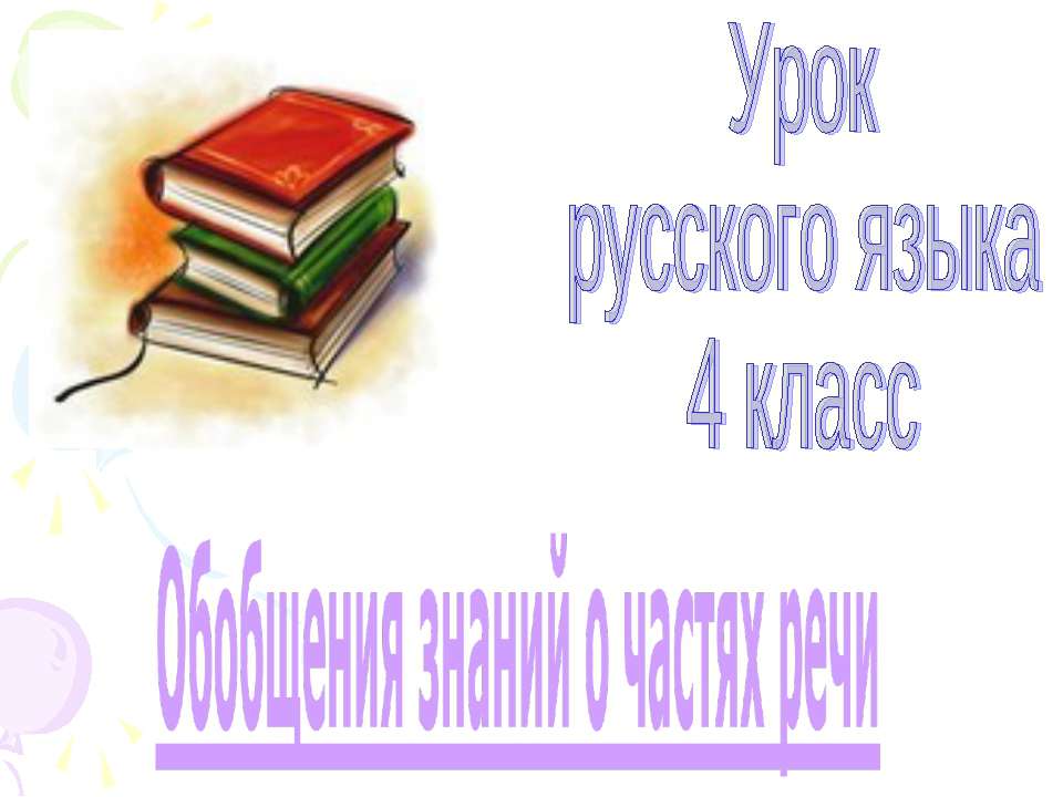 Обобщения знаний о частях речи 4 класс Учебники, Презентации и Подготовка к Экзаменам для Школьников на Klass-Uchebnik.com