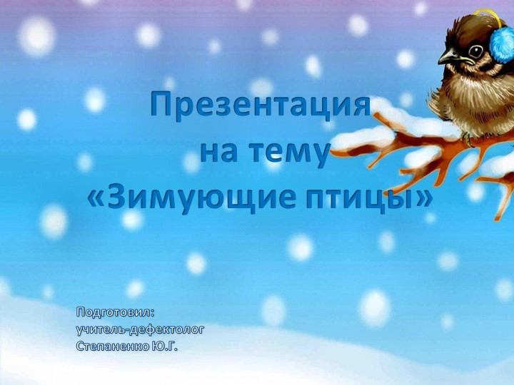 Презентация по окружающему миру для детей с ОВЗ "Зимующие птицы" Учебники, Презентации и Подготовка к Экзаменам для Школьников на Klass-Uchebnik.com