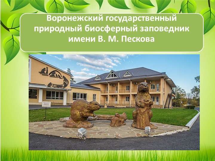 Презентация "Воронежский государственный природный биосферный заповедник имени В. М. Пескова" Учебники, Презентации и Подготовка к Экзаменам для Школьников на Klass-Uchebnik.com