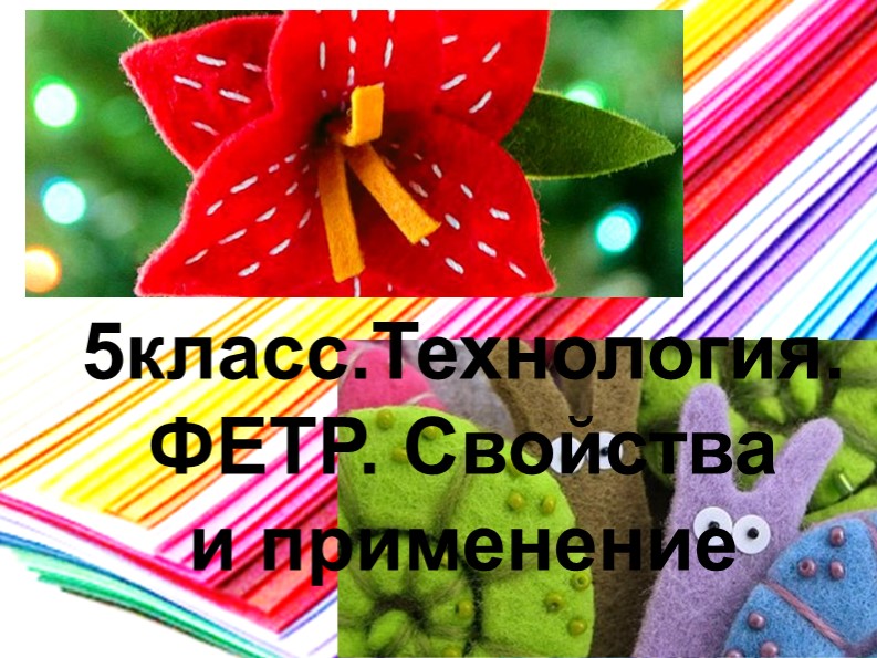 Презентация к уроку технологии "Свойства и применение фетра" Учебники, Презентации и Подготовка к Экзаменам для Школьников на Klass-Uchebnik.com