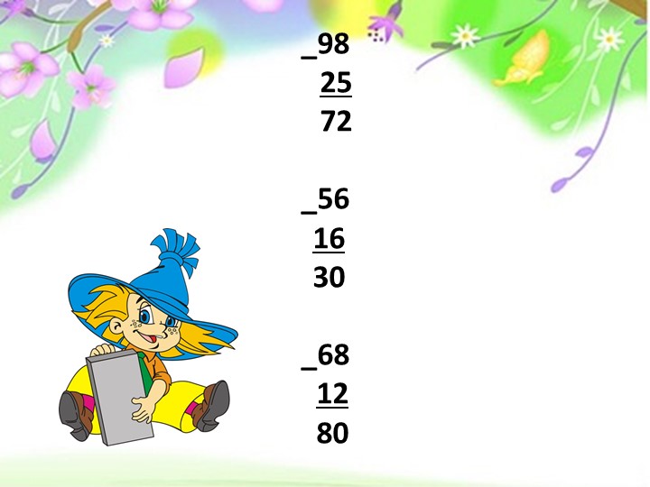 Презентация. "Запись вычитания столбиком" Учебники, Презентации и Подготовка к Экзаменам для Школьников на Klass-Uchebnik.com