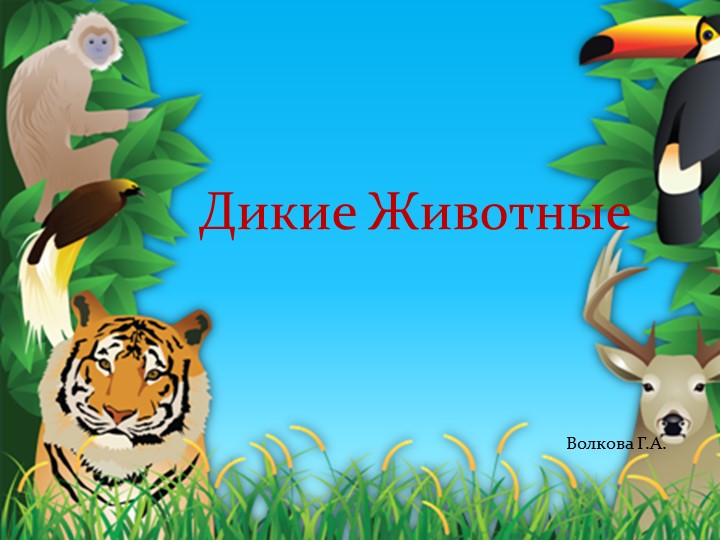 Презентация по познавательному развитию "Дикие животные" - Учебники, Презентации и Подготовка к Экзаменам для Школьников на Klass-Uchebnik.com
