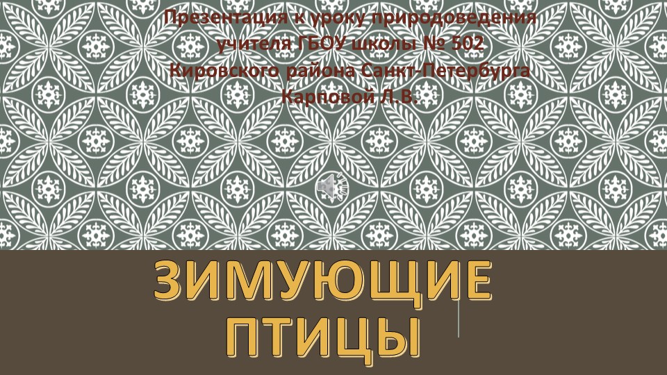Презентация по природоведению на тему "Зимующие птицы" (5 класс) Учебники, Презентации и Подготовка к Экзаменам для Школьников на Klass-Uchebnik.com
