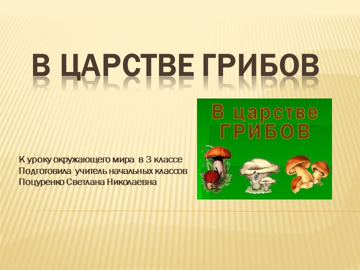 Презентация к уроку окружающего мира на тему "В царстве грибов" (3 класс) Учебники, Презентации и Подготовка к Экзаменам для Школьников на Klass-Uchebnik.com