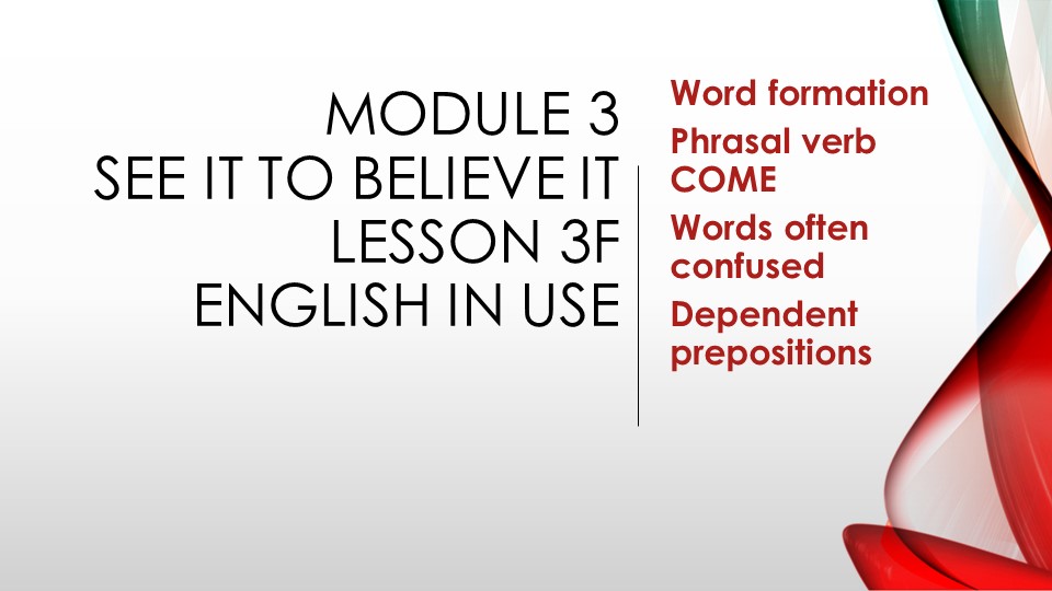 Презентация "English in Use 3f" - Учебники, Презентации и Подготовка к Экзаменам для Школьников на Klass-Uchebnik.com