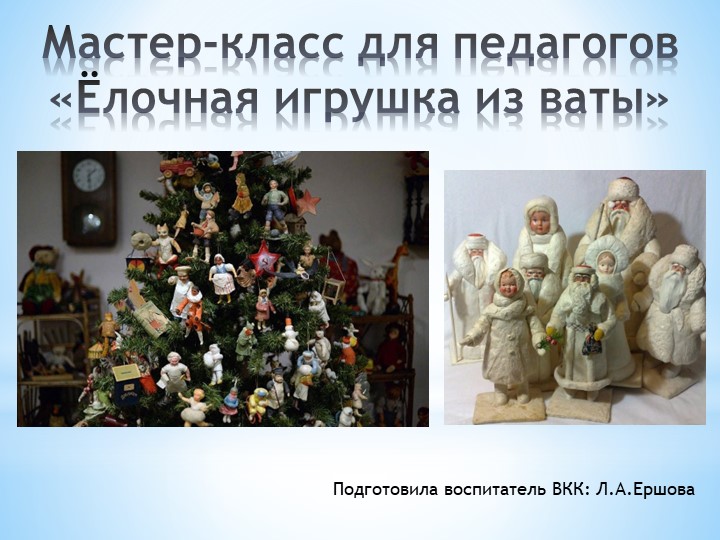 Мастер-класс для педагогов "Ёлочная игрушка из ваты" Учебники, Презентации и Подготовка к Экзаменам для Школьников на Klass-Uchebnik.com