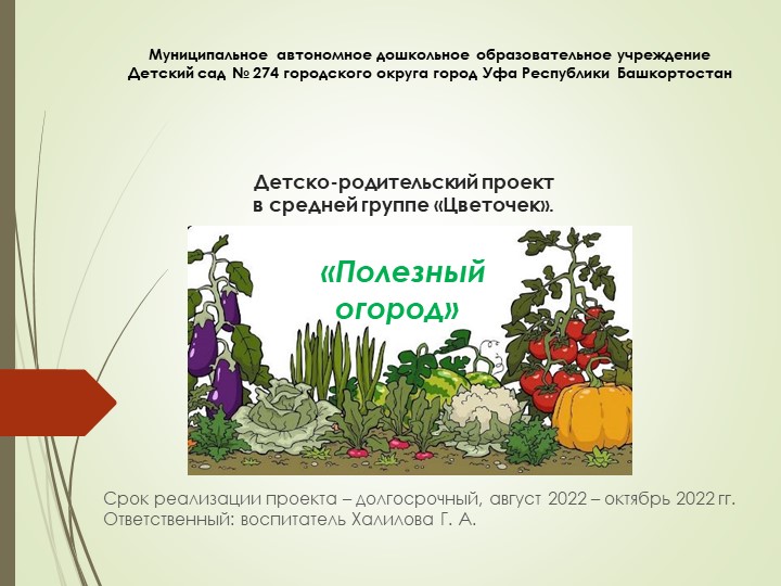 Презентация проекта "Полезный огород" - Учебники, Презентации и Подготовка к Экзаменам для Школьников на Klass-Uchebnik.com