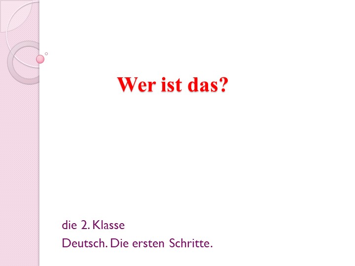 Презентация "Wer ist das?" Учебники, Презентации и Подготовка к Экзаменам для Школьников на Klass-Uchebnik.com