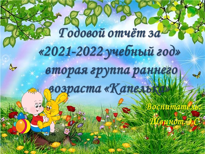 Презентация "Годовой отчет о проделанной работе во 2 группе раннего возраста". - Учебники, Презентации и Подготовка к Экзаменам для Школьников на Klass-Uchebnik.com