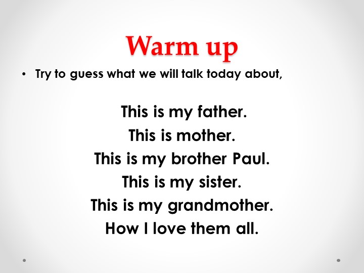 5 сынып Family relationship Учебники, Презентации и Подготовка к Экзаменам для Школьников на Klass-Uchebnik.com