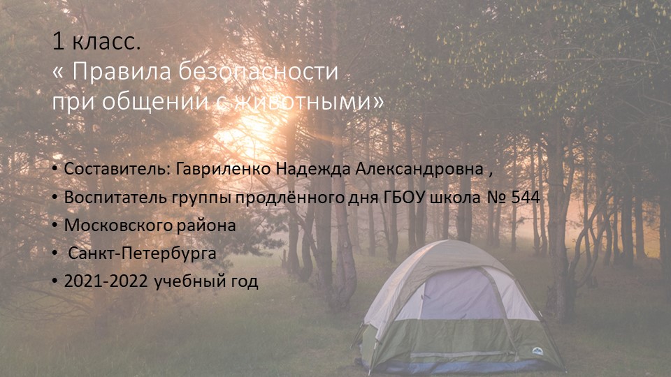 Презентация по воспитательной работе "Правила безопасности при общении с животными" Учебники, Презентации и Подготовка к Экзаменам для Школьников на Klass-Uchebnik.com