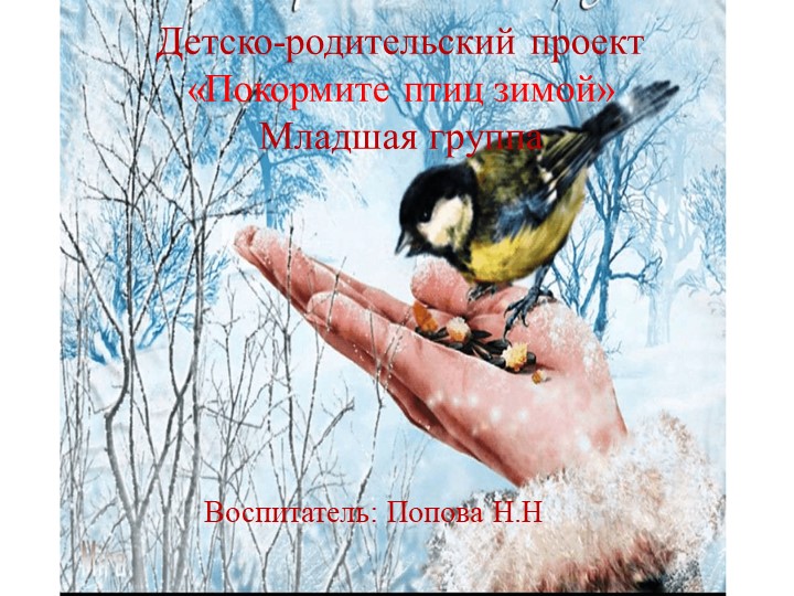 Детско-родительский проект "Покормите птиц зимой" младшая группа. 04.02.2020 г - Учебники, Презентации и Подготовка к Экзаменам для Школьников на Klass-Uchebnik.com