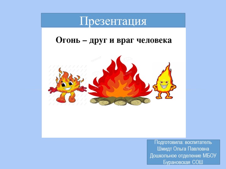 Презентация по обж для детей второй младшей группы "Огонь добрый и злой" - Учебники, Презентации и Подготовка к Экзаменам для Школьников на Klass-Uchebnik.com