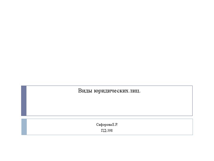 Презентация по Гражданскому праву и гражданскому процессу на тему" Виды юридических лиц" - Учебники, Презентации и Подготовка к Экзаменам для Школьников на Klass-Uchebnik.com