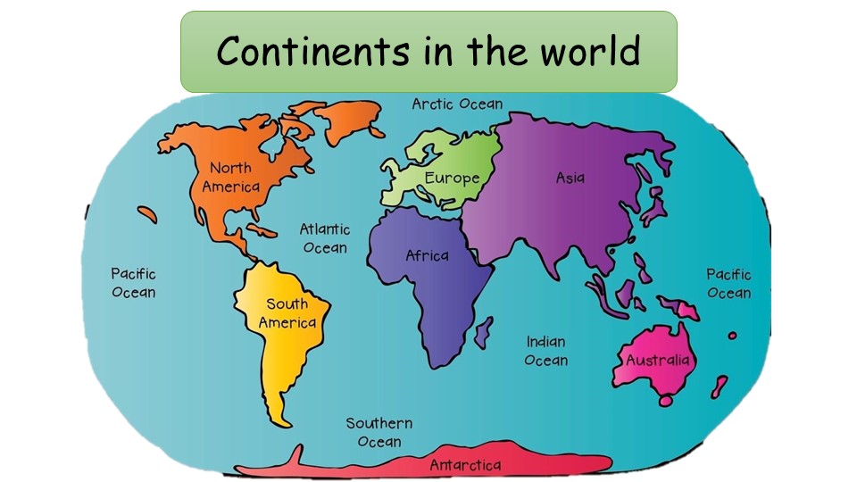 Презентация по английскому языку "Континенты" (5 класс)" Учебники, Презентации и Подготовка к Экзаменам для Школьников на Klass-Uchebnik.com