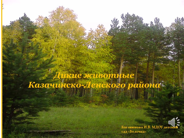 Презентация по познавательно-исследовательской деятельности Тема: «Дикие животные Казачинско-Ленского района » Во второй младшей группе - Учебники, Презентации и Подготовка к Экзаменам для Школьников на Klass-Uchebnik.com