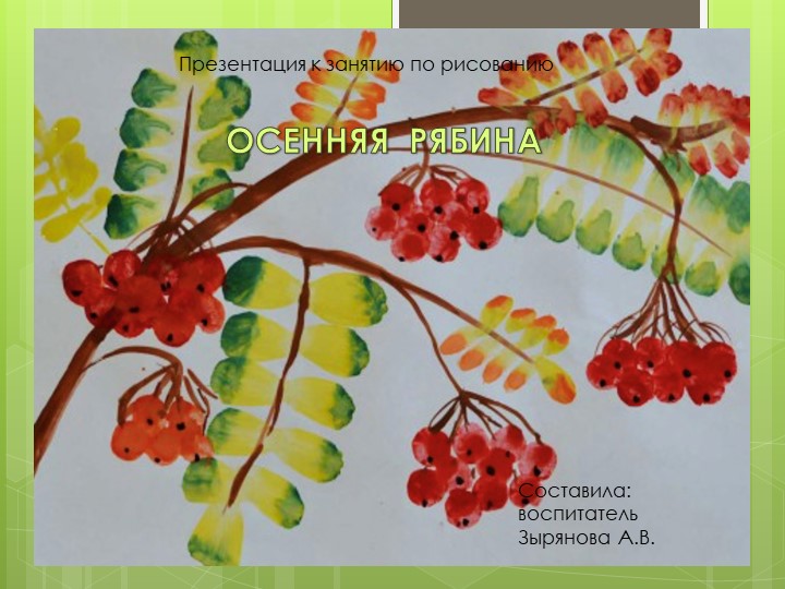 Презентация для занятия по рисованию в подготовительной группе " Рябина" - Учебники, Презентации и Подготовка к Экзаменам для Школьников на Klass-Uchebnik.com