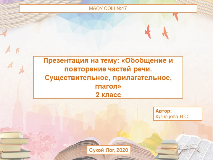 Презентация к уроку русского языка "Части речи" - Учебники, Презентации и Подготовка к Экзаменам для Школьников на Klass-Uchebnik.com