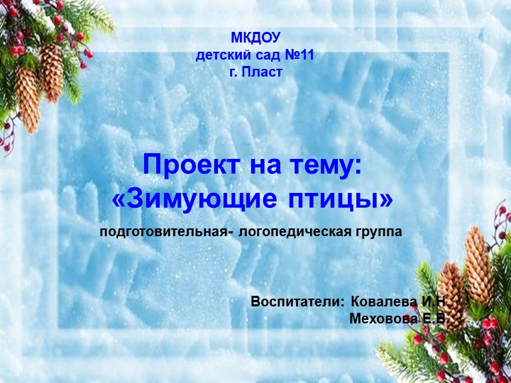 Проект на тему "Зимующие птицы" Учебники, Презентации и Подготовка к Экзаменам для Школьников на Klass-Uchebnik.com