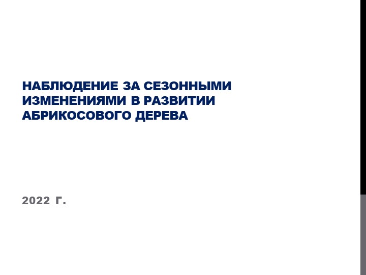 Презентация "Наблюдение за сезонными изменениями в развитии абрикосового дерева" Учебники, Презентации и Подготовка к Экзаменам для Школьников на Klass-Uchebnik.com