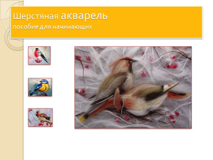 Презентация на тему "Шерстяная акварель" пособие для начинающих - Учебники, Презентации и Подготовка к Экзаменам для Школьников на Klass-Uchebnik.com