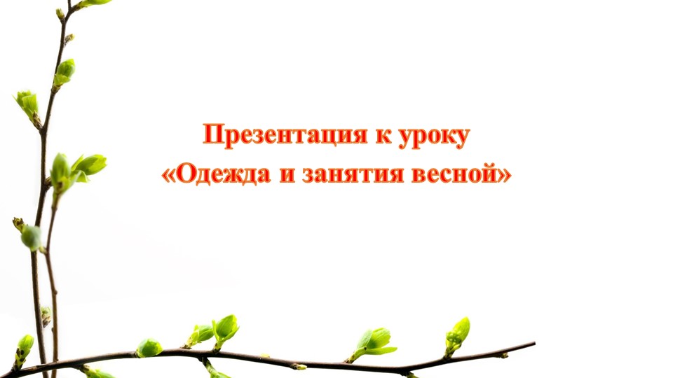 Презентация к уроку Занятия и одежда весной 1 класс (для детей с интеллектуальными нарушениями, вариант1) Учебники, Презентации и Подготовка к Экзаменам для Школьников на Klass-Uchebnik.com
