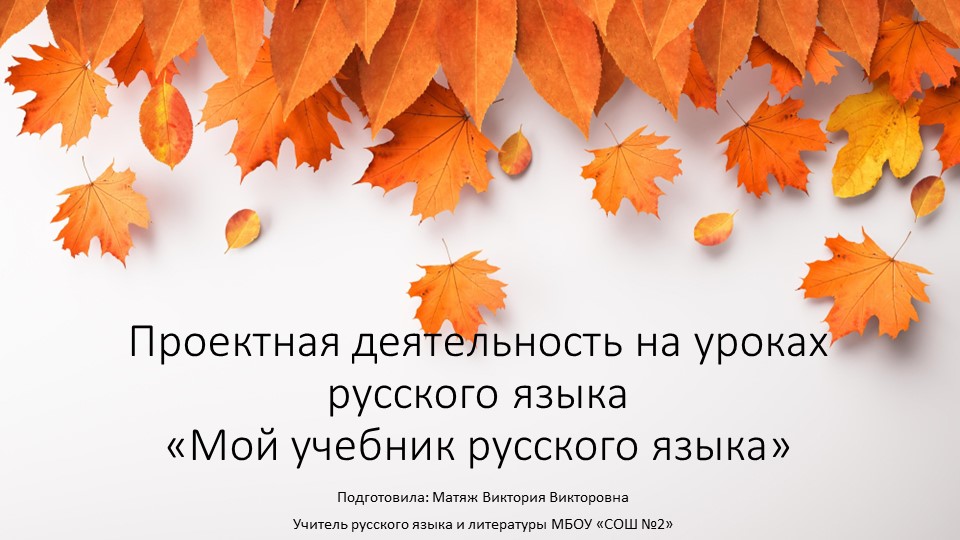 Проектная деятельность на уроках русского языка «Мой учебник русского языка» - Учебники, Презентации и Подготовка к Экзаменам для Школьников на Klass-Uchebnik.com