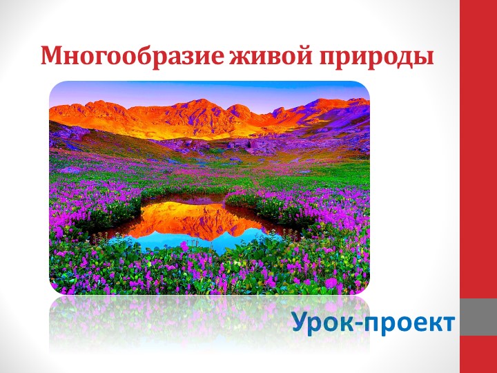 Презентация урока-проекта " Многообразие живой природы" - Учебники, Презентации и Подготовка к Экзаменам для Школьников на Klass-Uchebnik.com